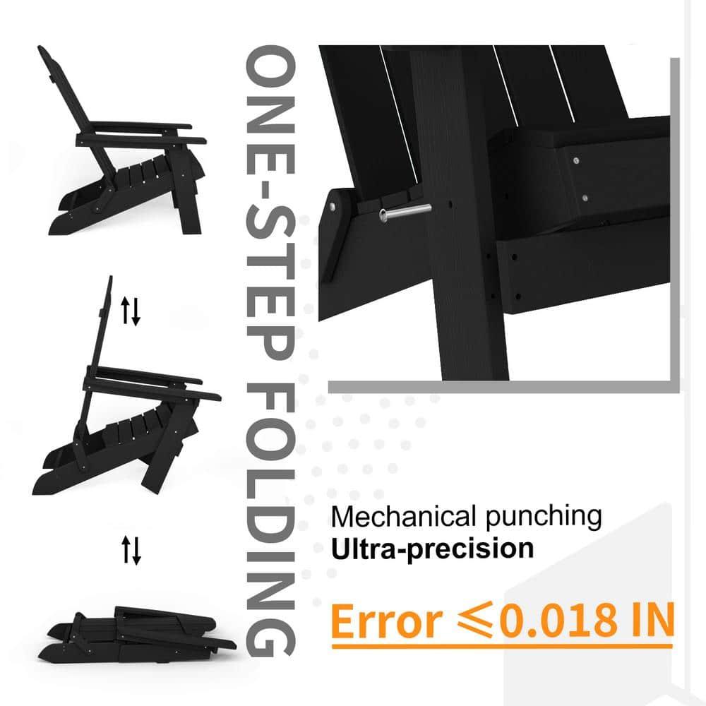 Highland Dunes Outdoor Plastic Folding Adirondack Chair For All Weather (Set Of 4) (Set of 4)