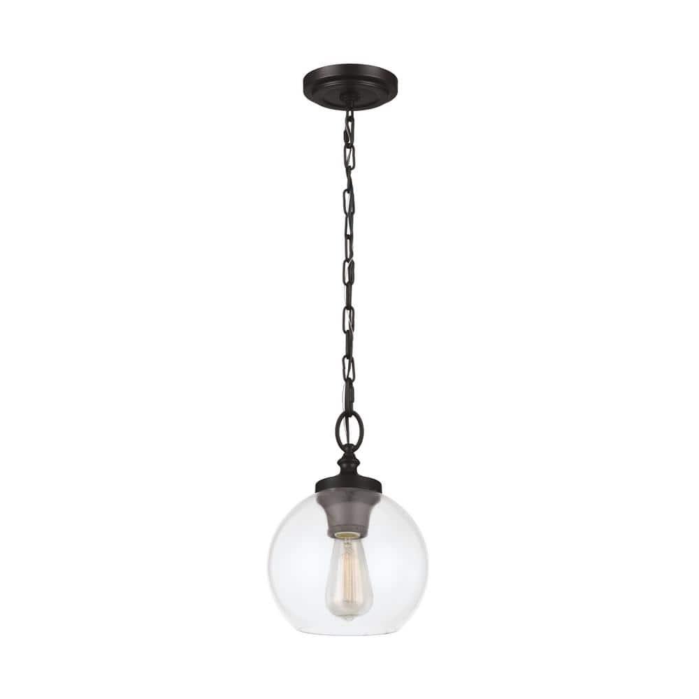 Tabby Mini Globe Pendant in Oil Rubbed Bronze with Clear Shade