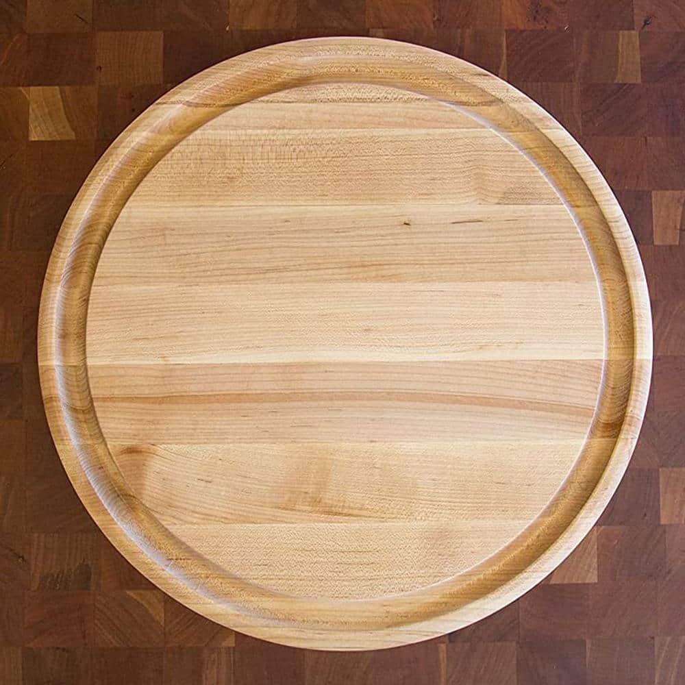 John Boos Chef's Collection Round Maple Cutting Board with Groove