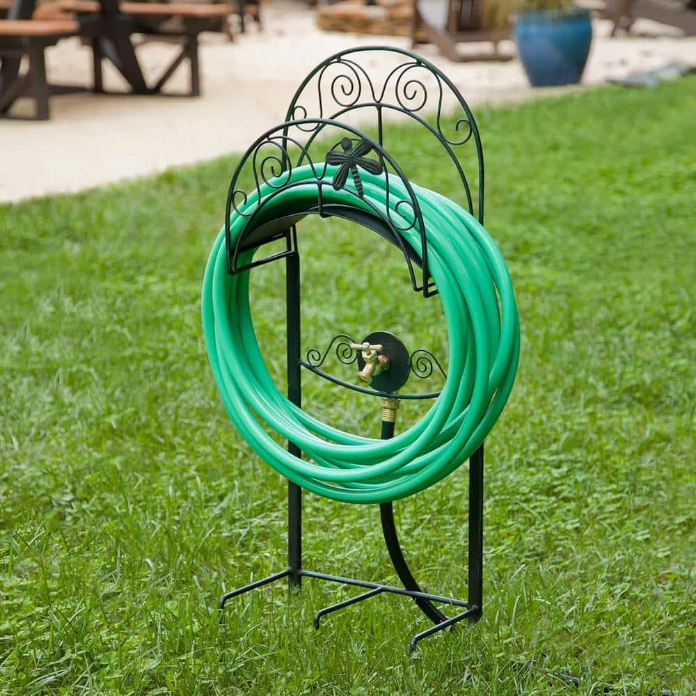 Liberty Garden 642-KD Outdoor Dragonfly Decorative Hose Holder Stand, Black