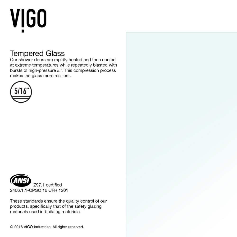 Rialto 34" W x 58" H Hinged Frameless Tub Door with with 5/16" Glass