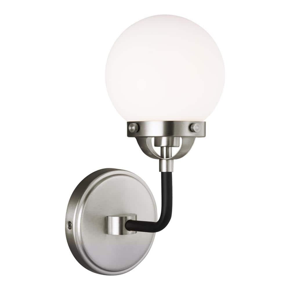 Generation Lighting Cafe 5.25-in W 1-Light Brushed Nickel Modern/Contemporary Wall Sconce