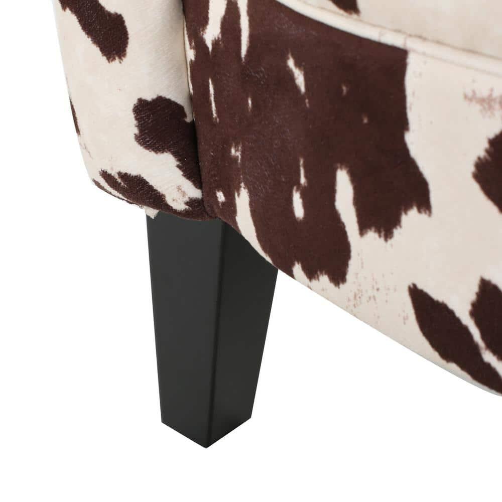 Noble House Siena Classic Milk Cow Velvet Club Chair, Beige