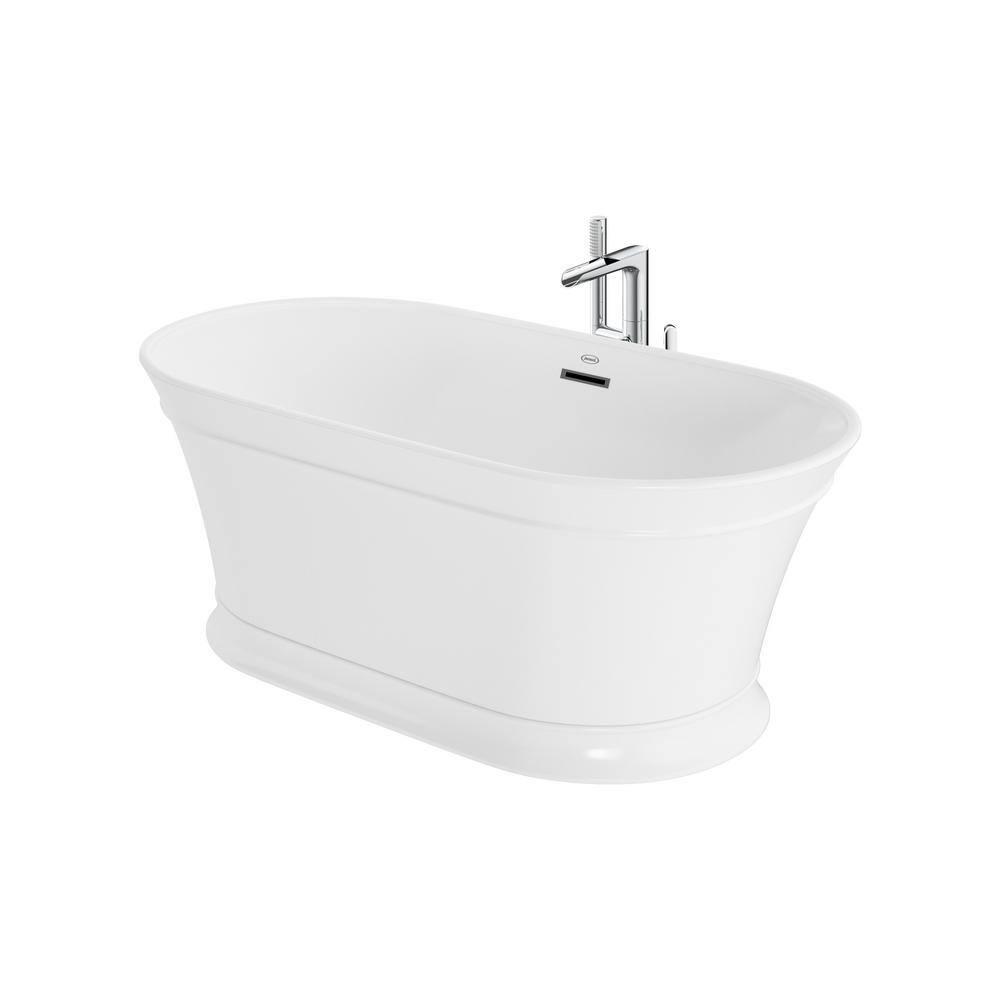 Serafina® 59" x 32" Freestanding Soaking Acrylic Bathtub with Faucet