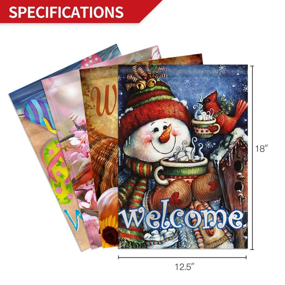 Four Seasons 2-Sided Polyester 18 x 12 in. Garden Flag (Set of 4) (Set of 4)