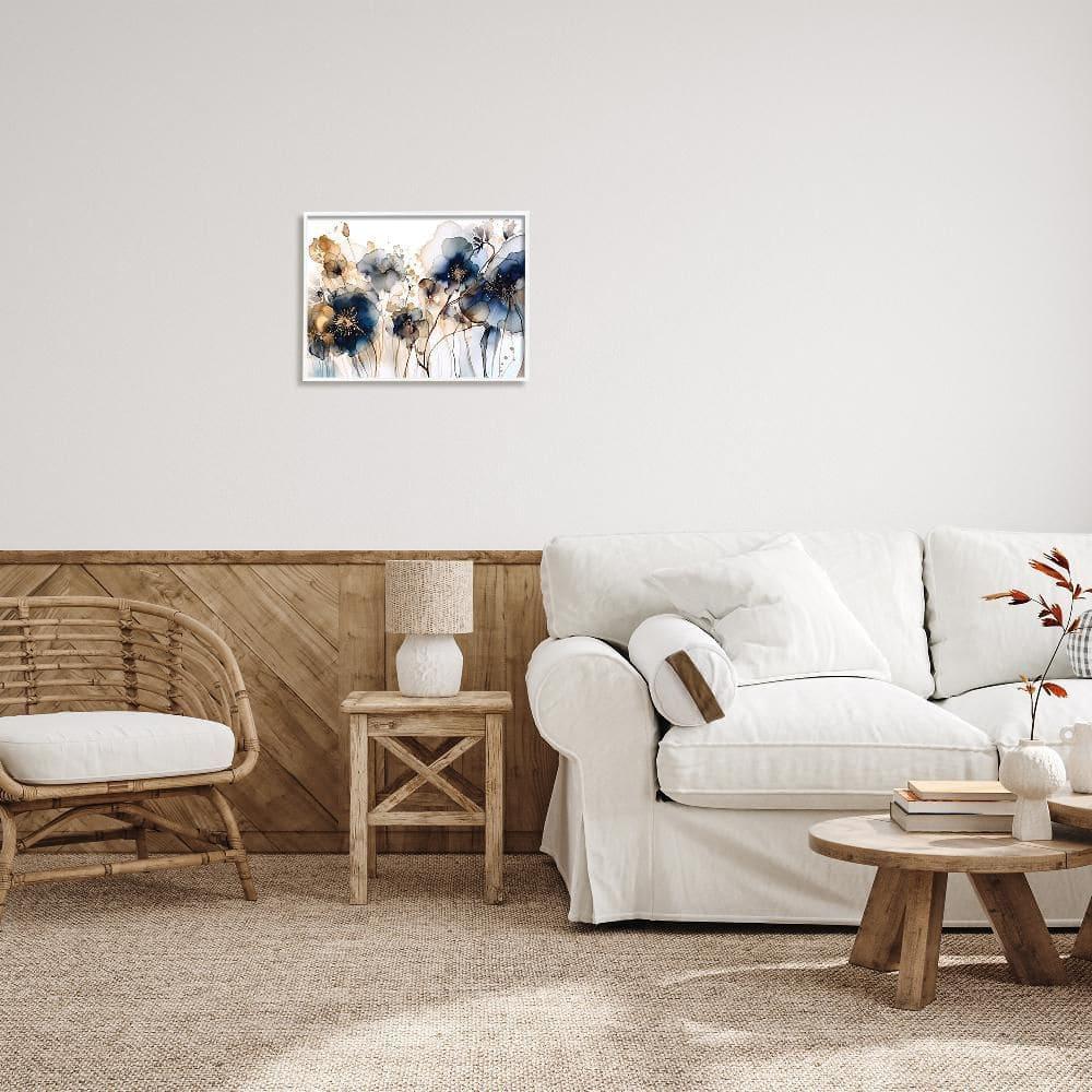 " Navy And Gold Abstraction " by LSR Design Studio