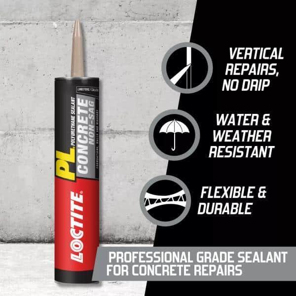 (2 pack) Loctite Pl Polyurethane Sealant Concrete Non-Sag, Pack of 1, Gray 10 fl oz Cartridge
