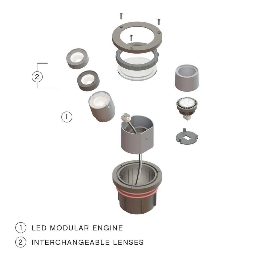 Bronze Low Voltage LED Shielded Well Light with Clear Lens