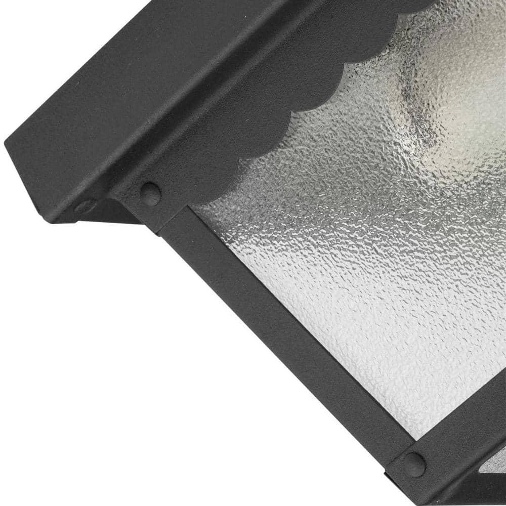 Progress Lighting, Recessed Collection, 2-Light Ceiling Mount, Matte Black, Textured Glass, Scalloped Edge