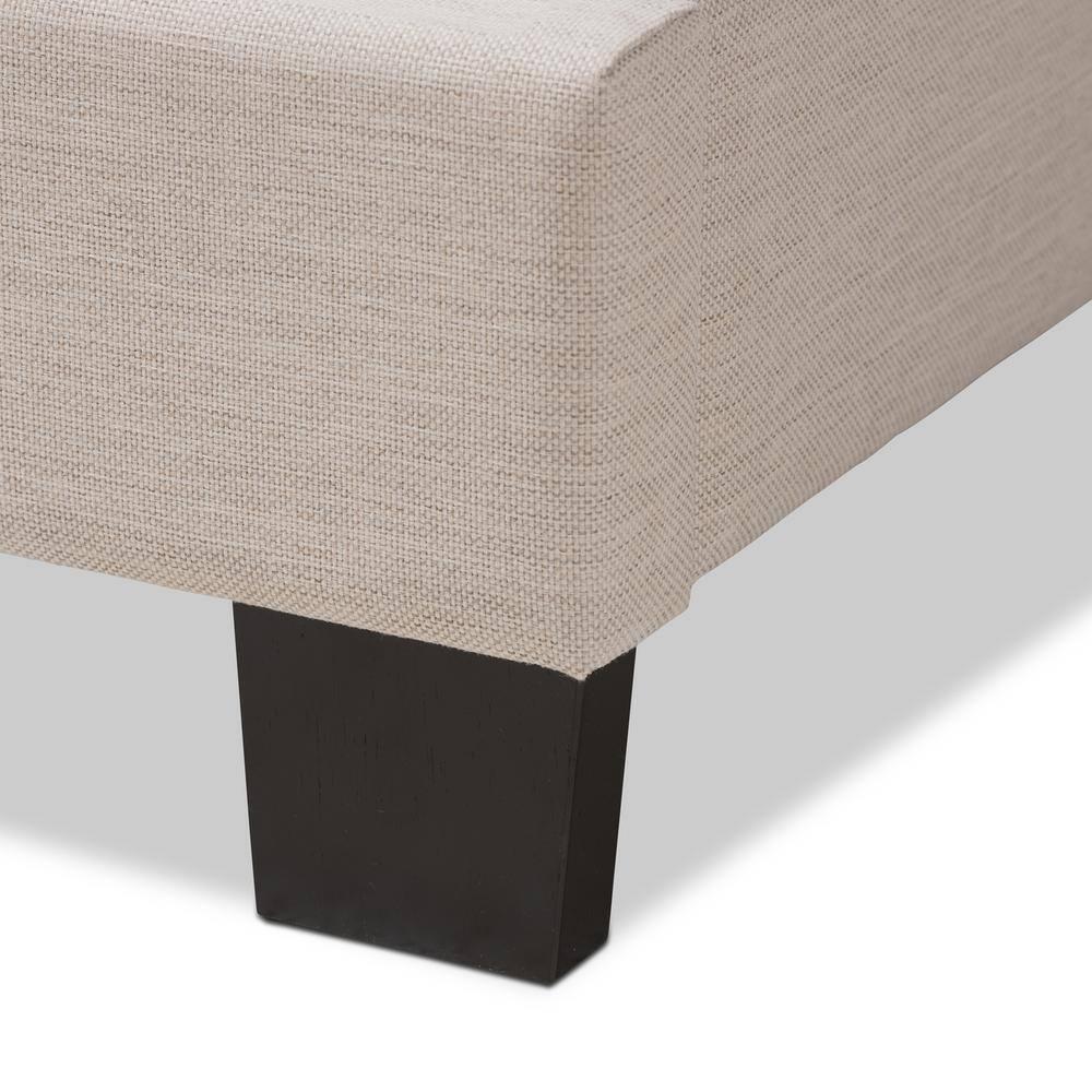 Queen Odette Modern and Contemporary Fabric Upholstered Bed Light Beige - Baxton Studio: Hardwood Frame, Polyester Fill