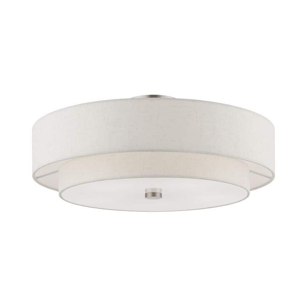 Livex Lighting Meridian 5 - Light Semi-Flush Mount in  Brushed Nickel