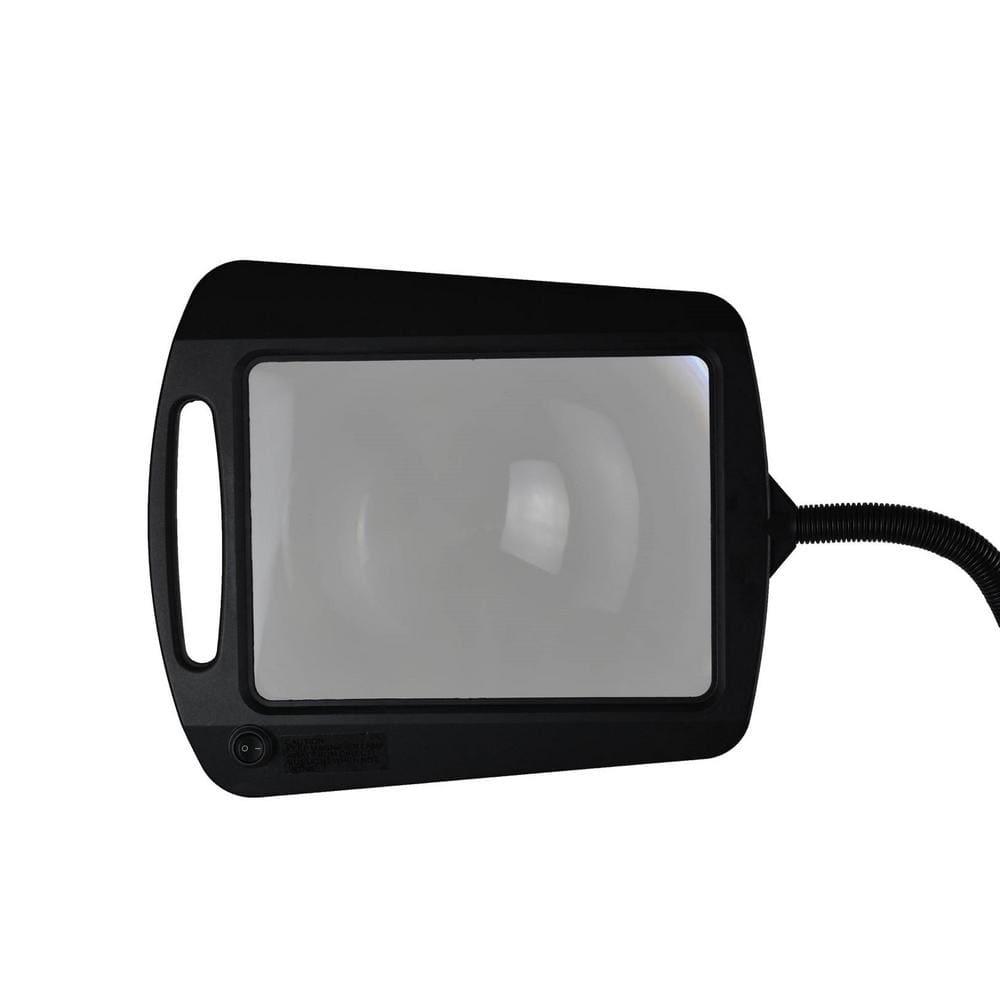 DAYLIGHT24 Floor Standing Magnifying Glass with Light and Stand Full Page Magnifier for Reading, Lighted Crafting Magnifier - Black