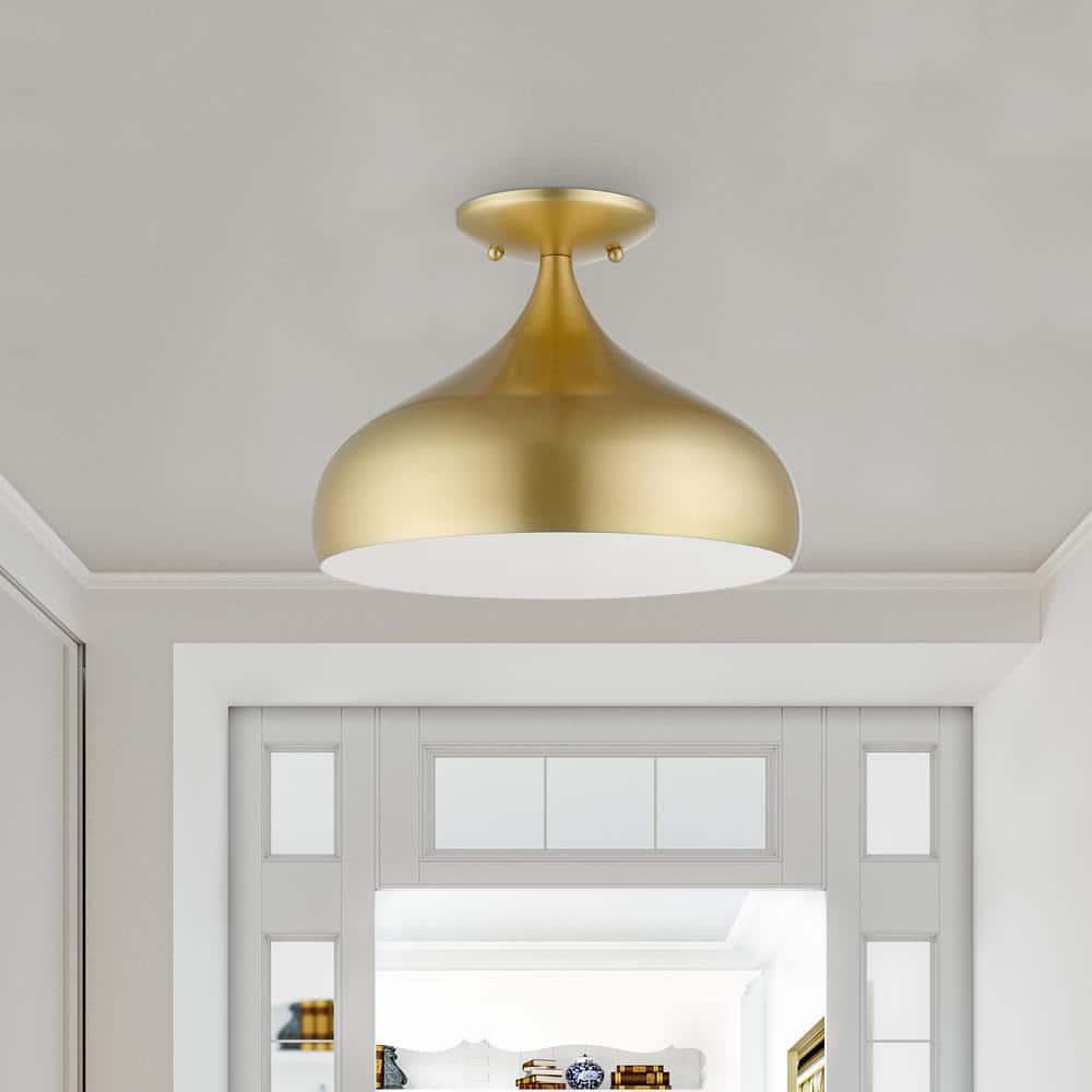 Livex Lighting Amador 1 - Light Semi-Flush Mount in  Soft Gold