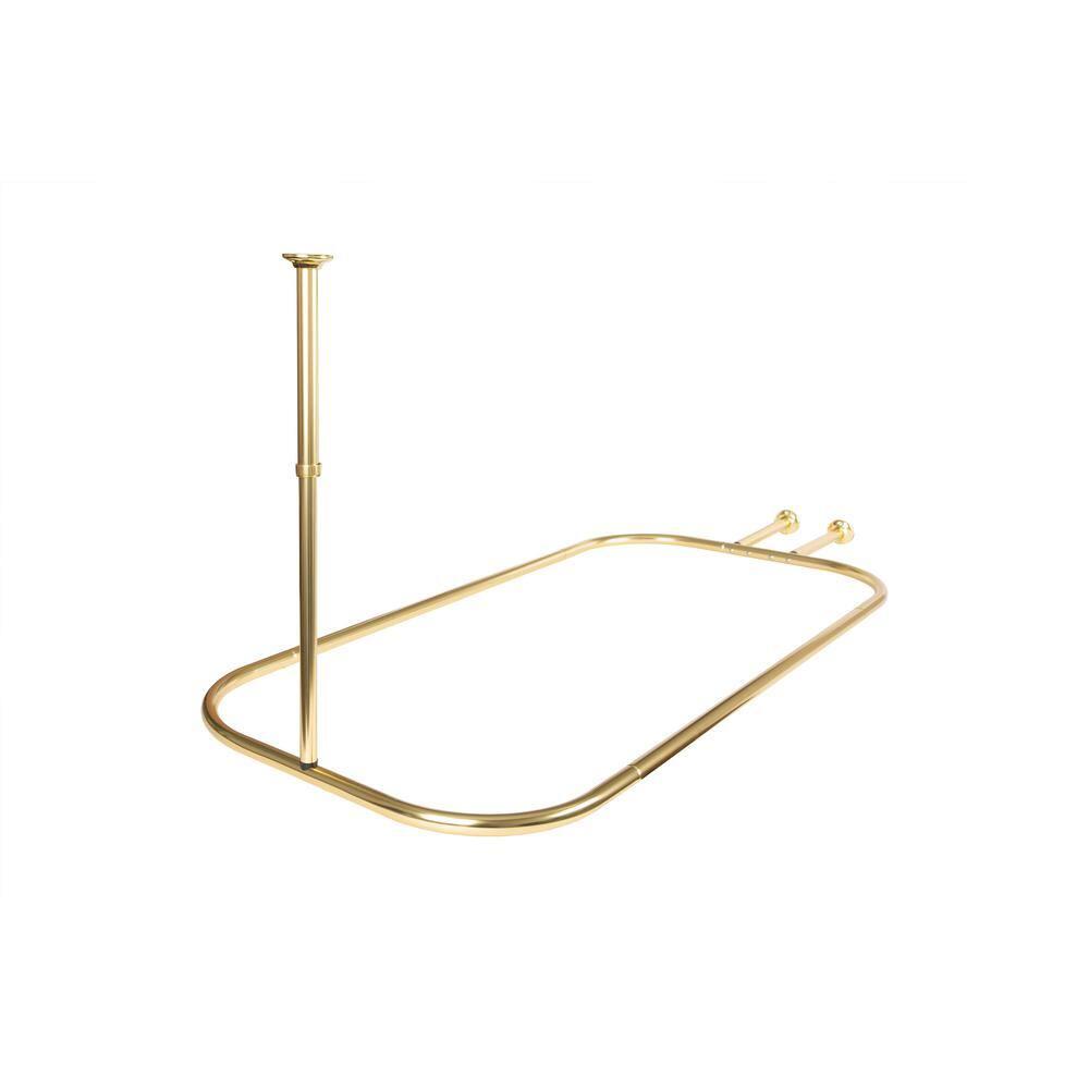 Utopia Alley 64'' D-Shaped Drill / Screw Shower Curtain Rod & Hook Set
