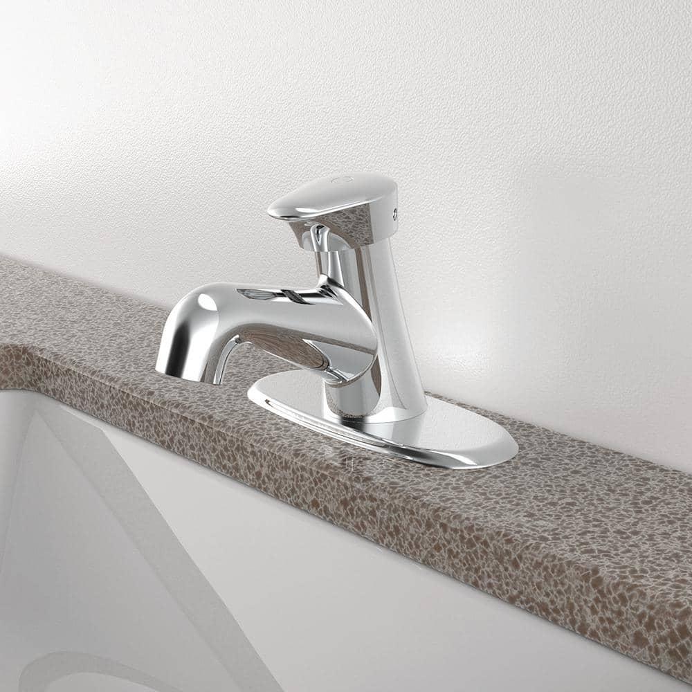 Easy-Push Single Hole Bathroom Faucet