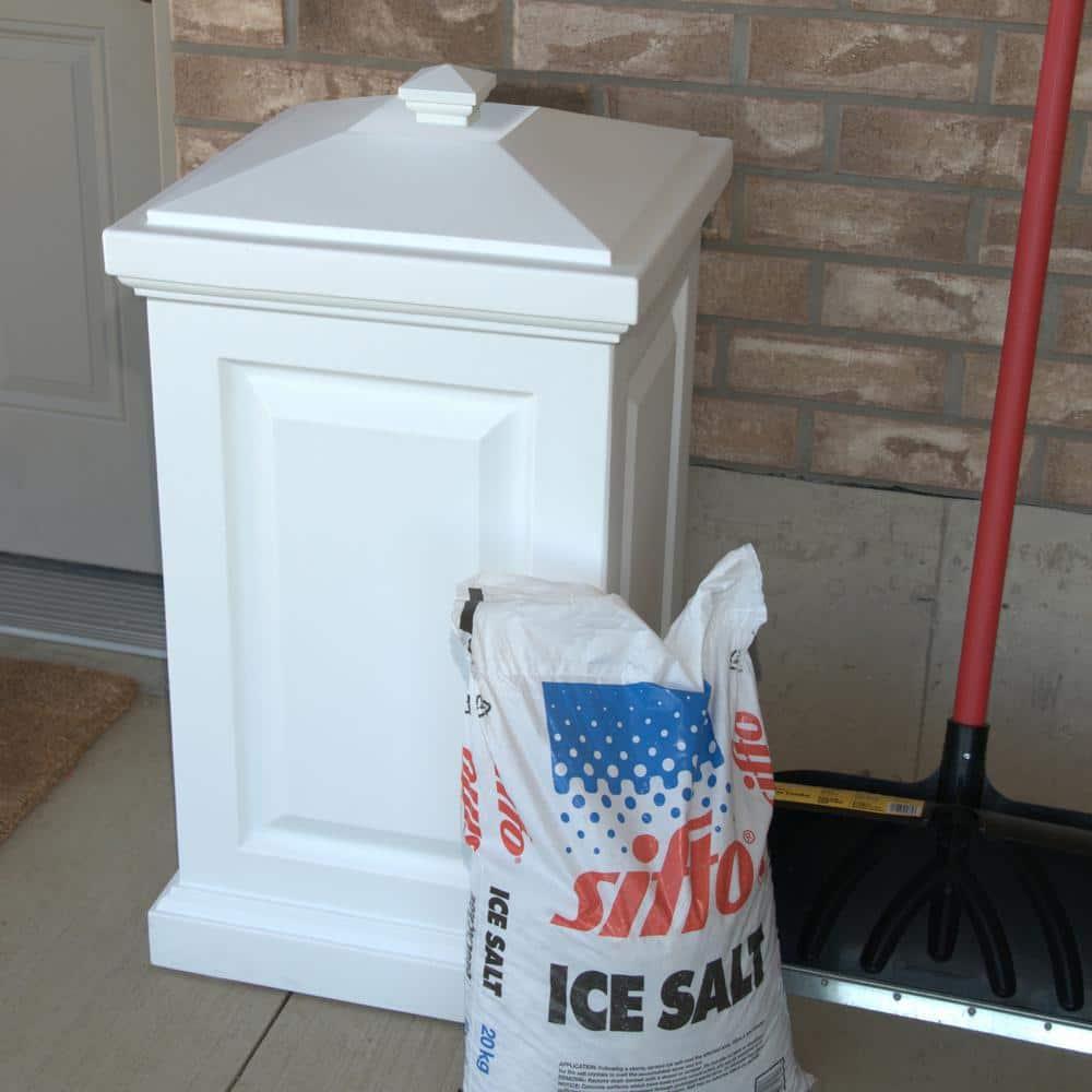 Mayne Berkshire Weatherproof Traditional Plastic Waste Bin in White