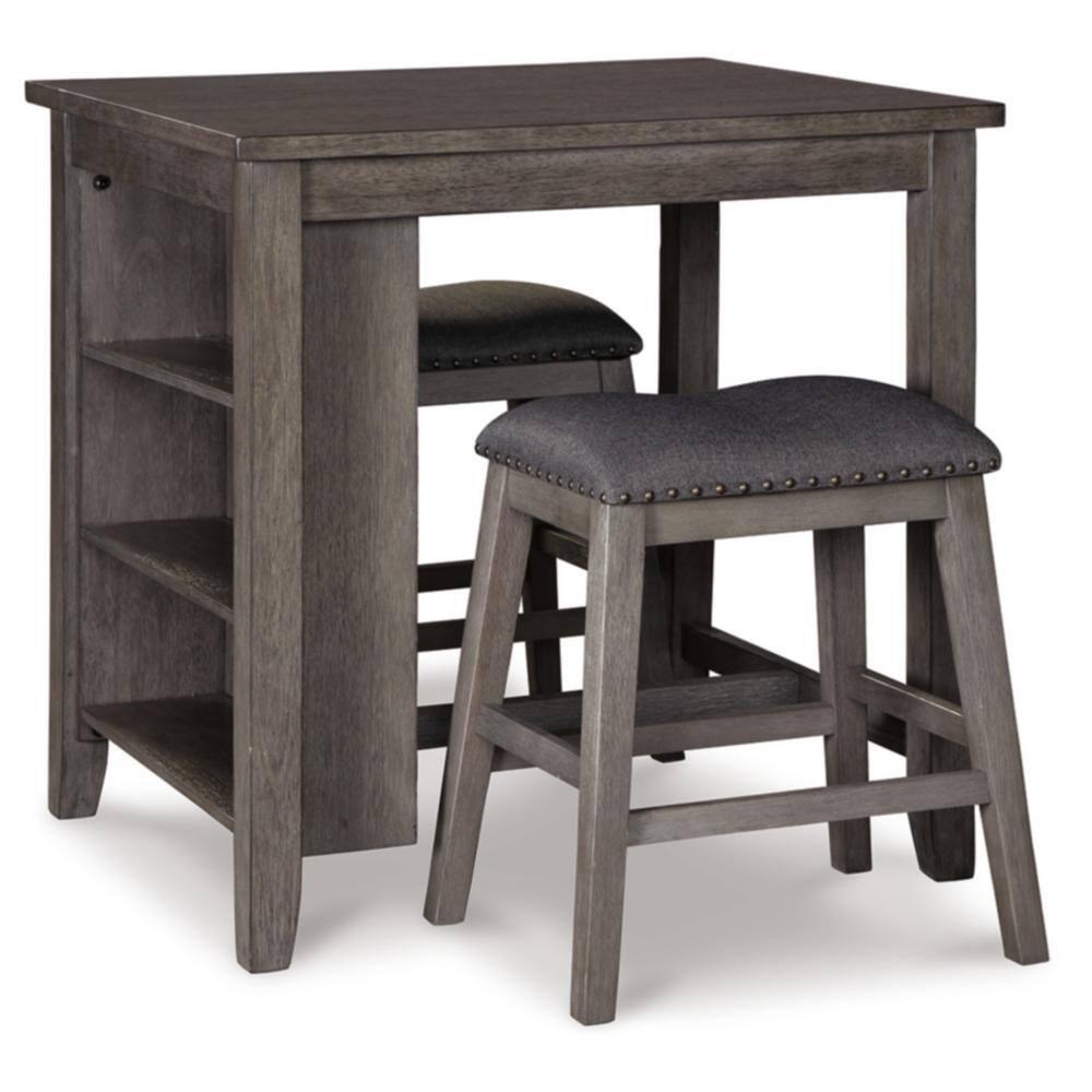 Set of 3 Caitbrook Counter Height Dining Table and Bar Stools Gray - Signature Design by Ashley