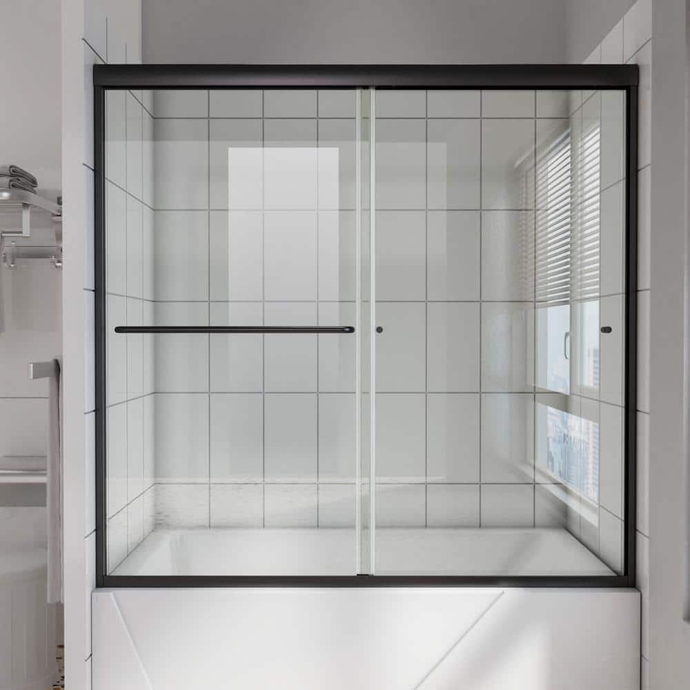 60" W x 58" H Double Sliding Framed Tub Door