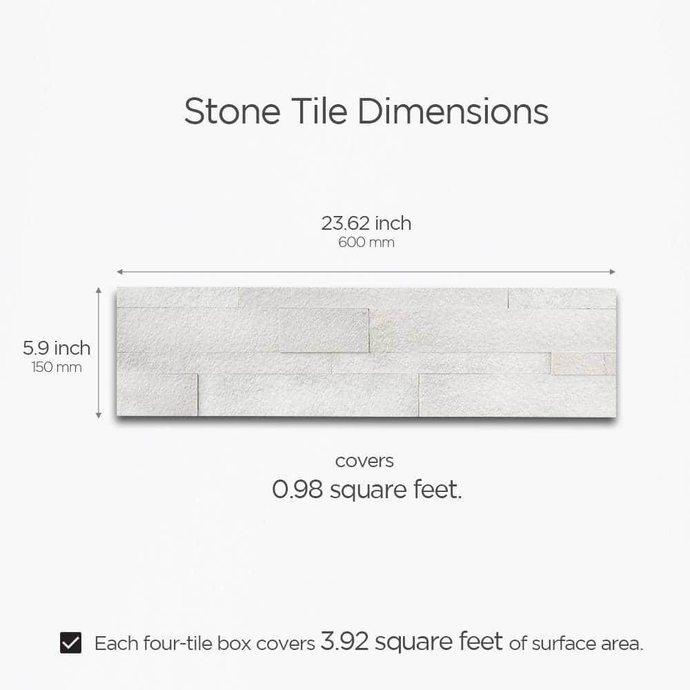 5.9'' W x 23.6'' L Natural Stone Peel and Stick Mosaic Tile