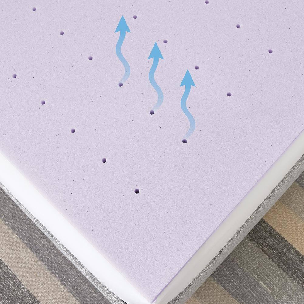 BodiPEDIC 3" Lavender Infused Memory Foam Mattress Topper