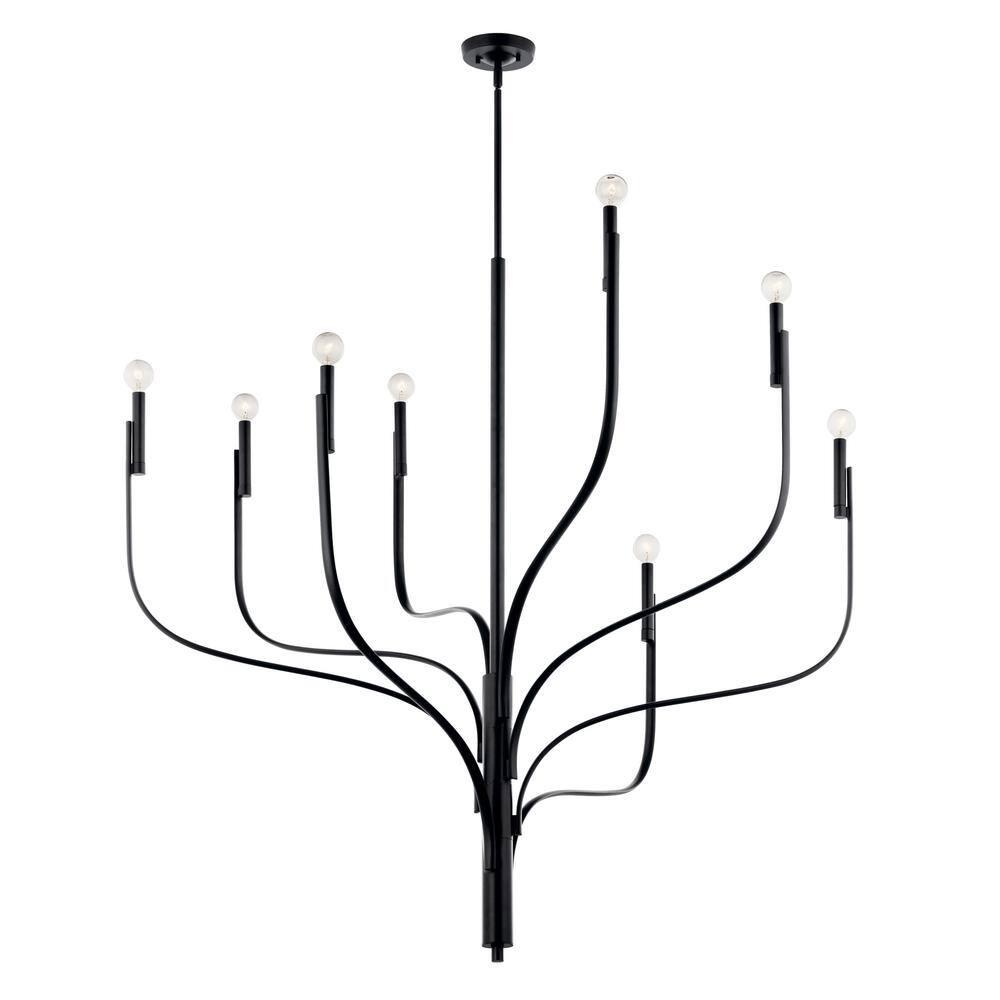 Kichler 52675 Livadia 8 Light 48" Wide Taper Candle Style Chandelier - Black