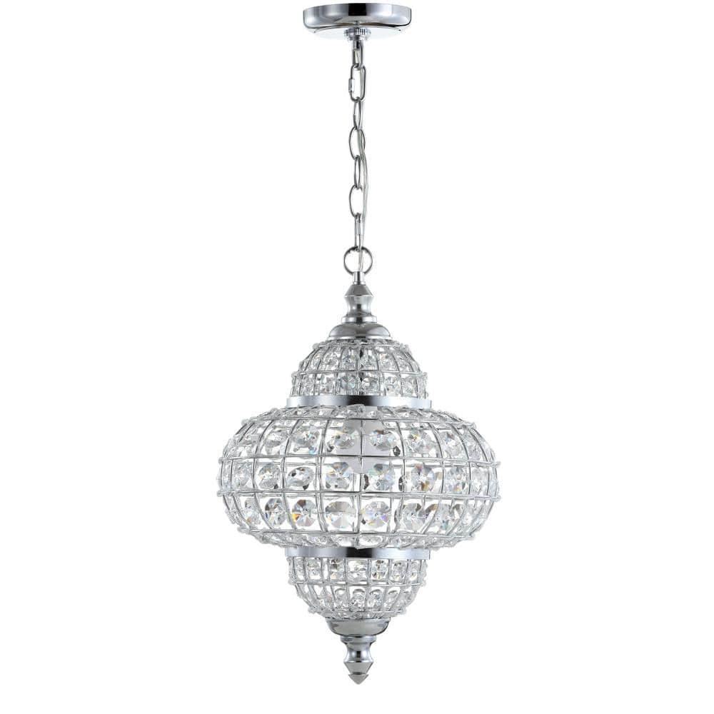 Juliette 12" Crystal/Metal LED Pendant Pendant, Chrome