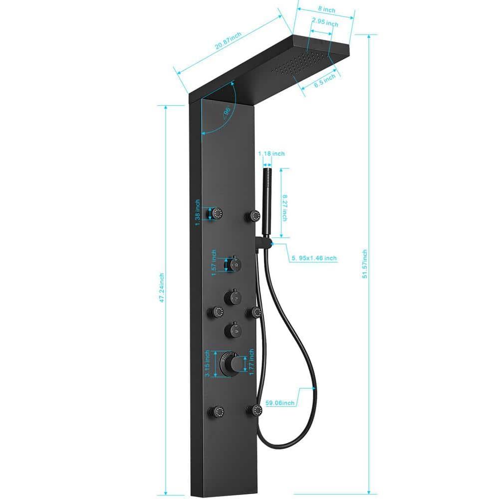 52'' Shower Panel with Fixed Shower Head