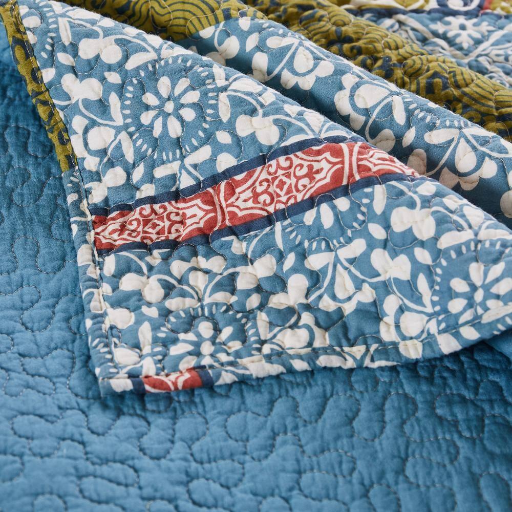 Greenland Home Fashions 50"x60" Shangri-La Throw Blanket: Quilted Abstract Cotton, Woven, Multicolored, All Ages