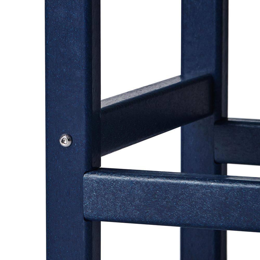 Polytrends  Laguna Hdpe All Weather Outdoor Patio Square Side Table Navy Blue
