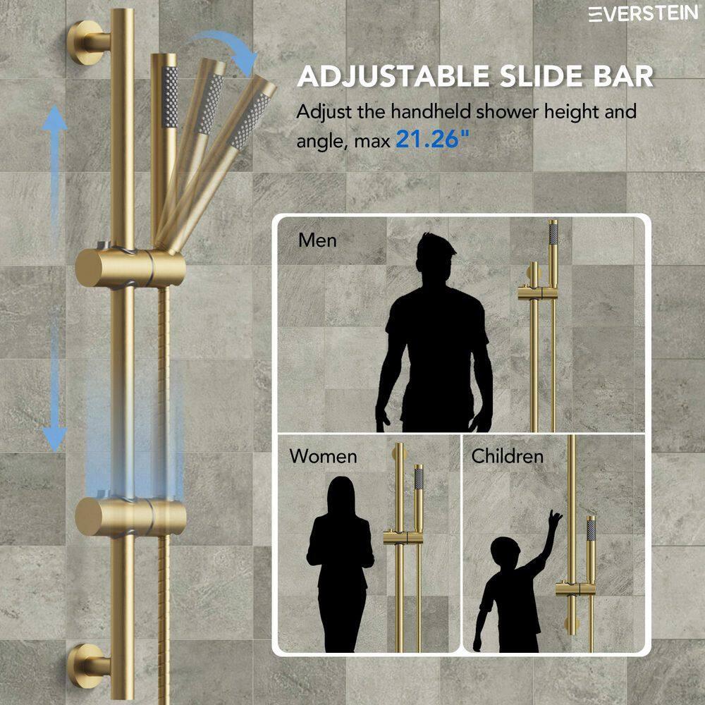 DualJetSpa 3-Function Round 10" & 6" Dual Shower Faucet System with Pressure Balancing Rough-In Valve
