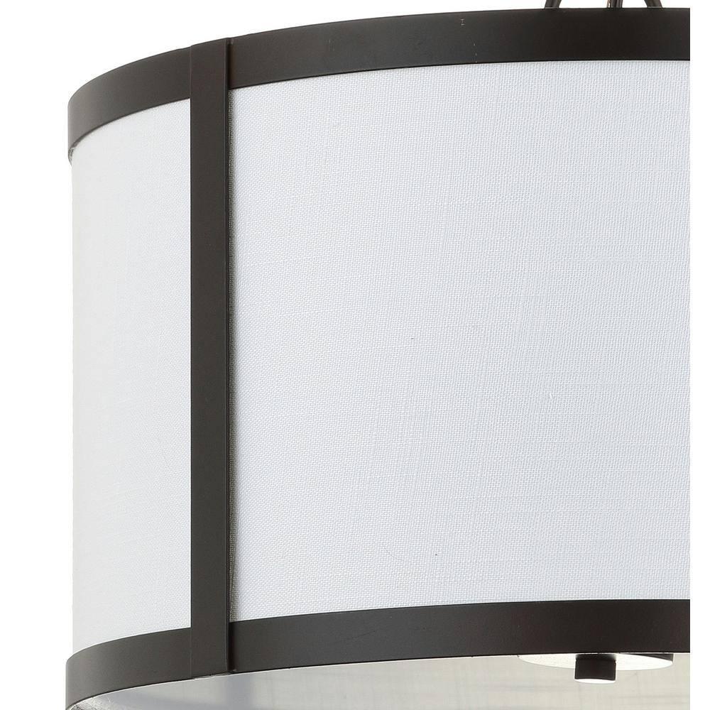 Thatcher 17" Metal LED Pendant Light, Oil Rubbed Bronze/White