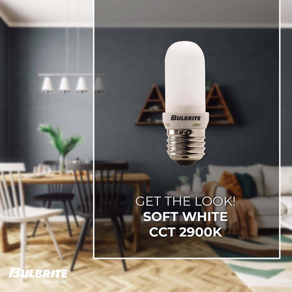 Pack of (5) 150 Watt 120V Dimmable Frost T8 Double Envelope Halogen Mini Light Bulbs with Medium (E26) Base  2900K Soft White Light