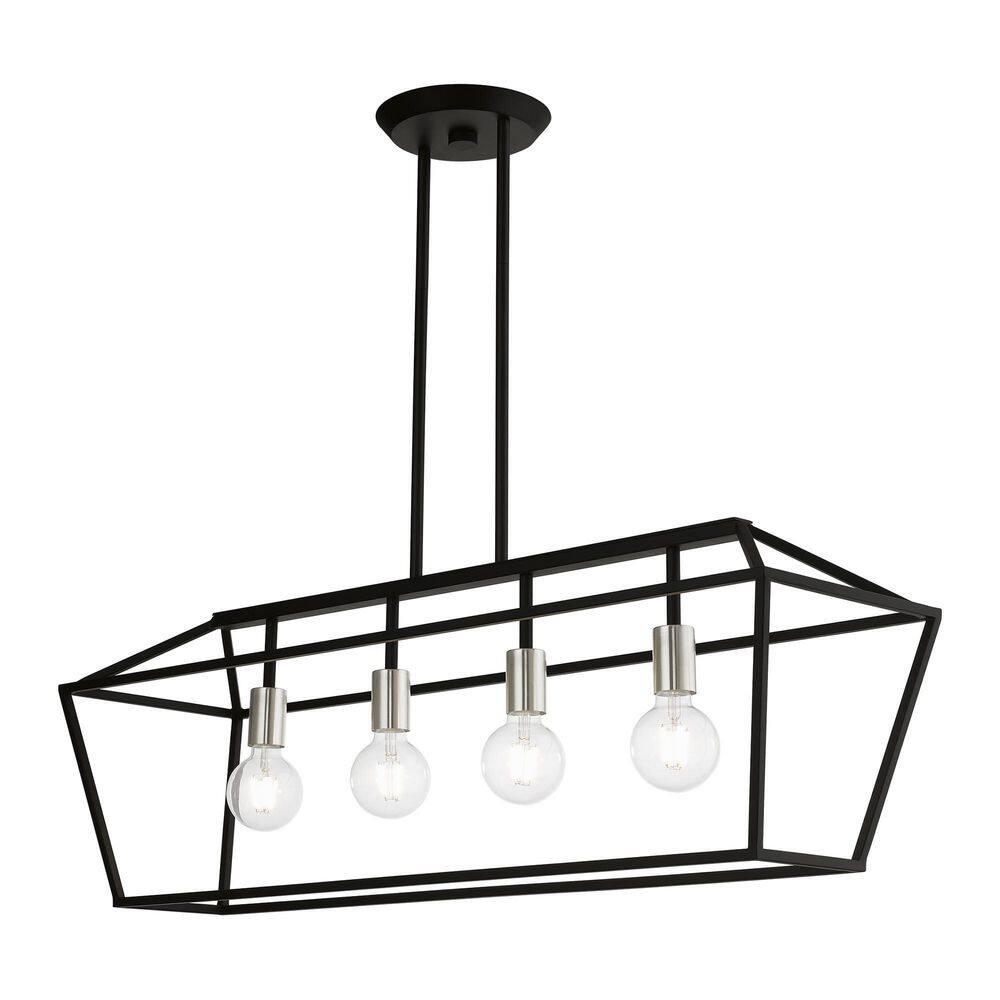 Livex Lighting Devone 4 - Light Chandelier in  Black/Brushed Nickel