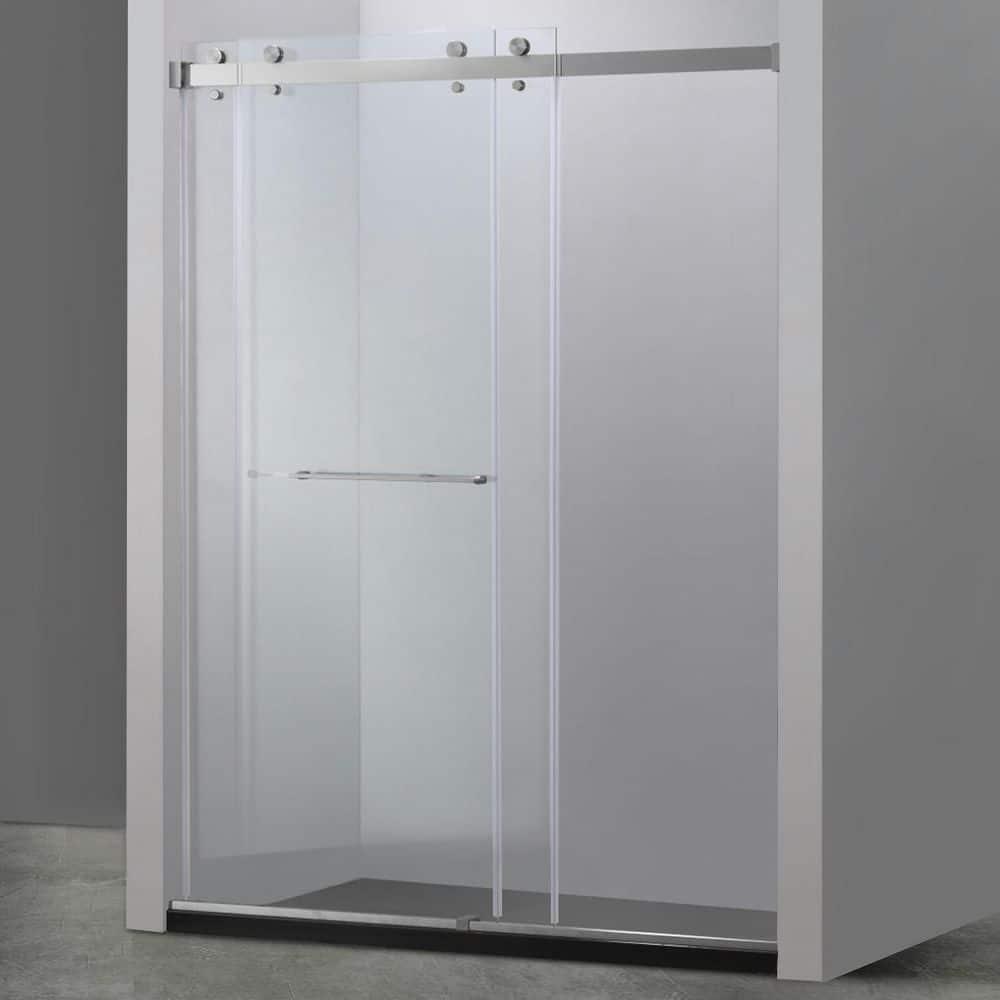 PET STOP LLC F5YDNC1F0736Q 60" Width x 76"Height Shower Doors with 3/8"(10mm) Clear Tempered Glass