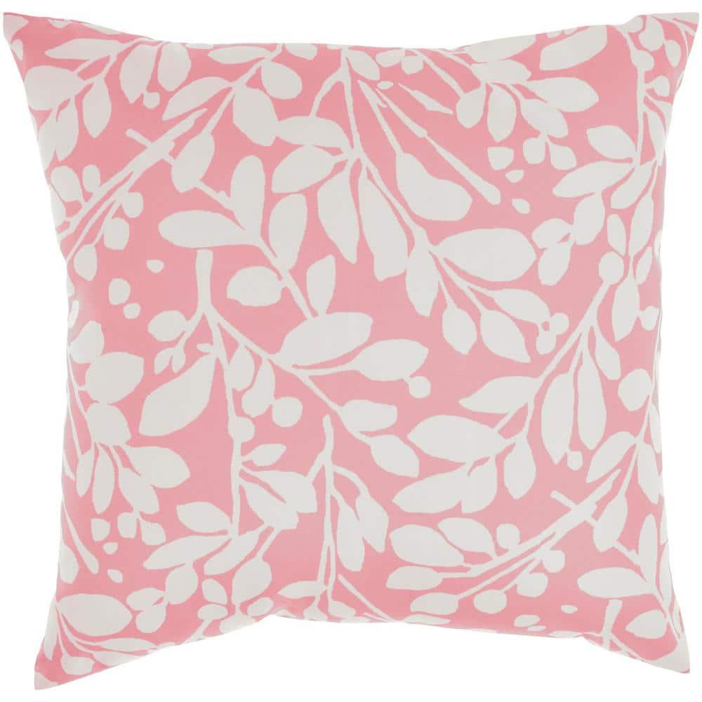 Waverly Leaf Storm 20" x 20" Coral Indoor/Outdoor Throw Pillow