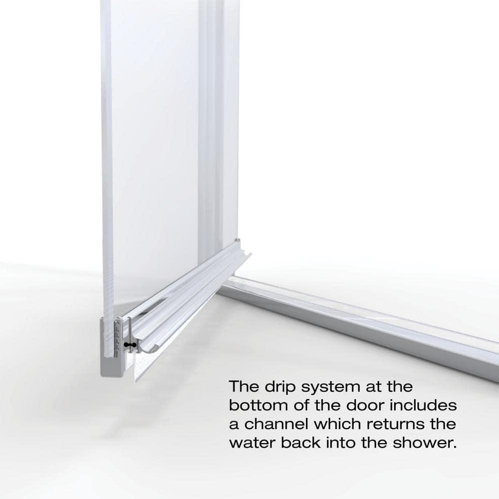 Armon 32.75" W x 66" H Pivot Semi-Frameless Shower Door