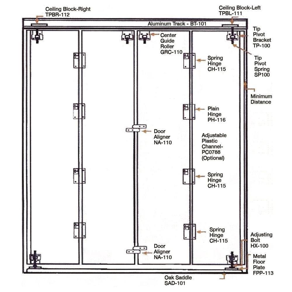 Custom Door and Mirror Solid + Manufactured Wood Mirrored Bi-Fold Door