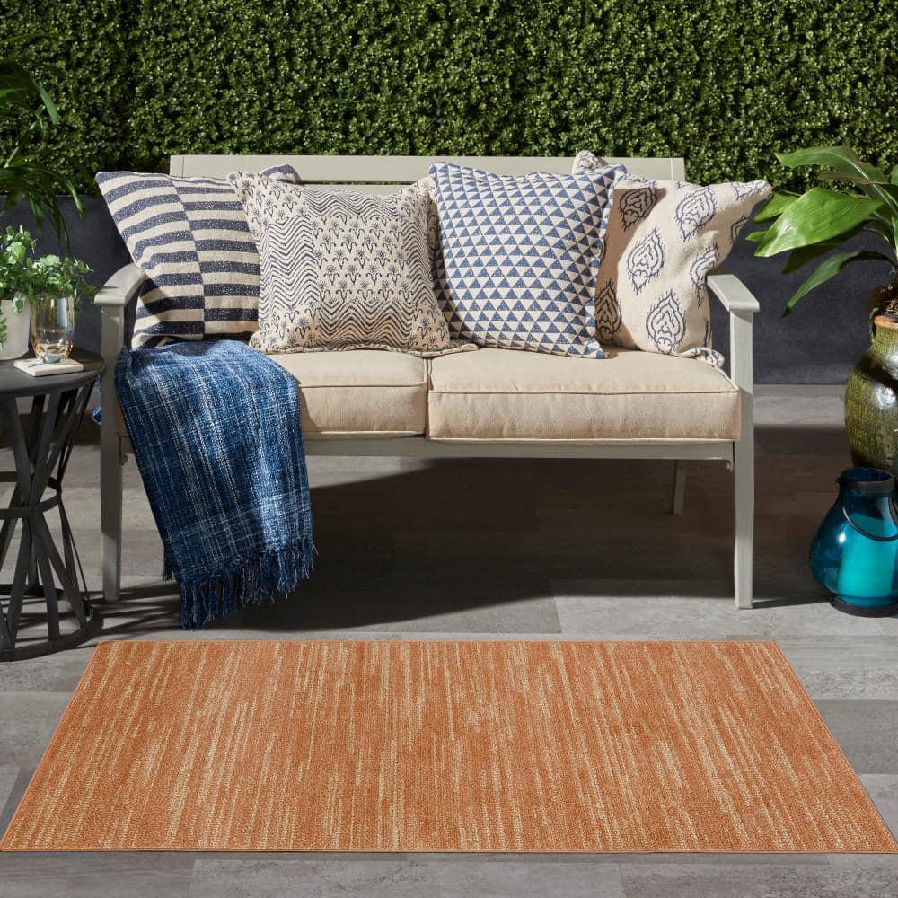 Nourison Essentials Easy Care Indoor Outdoor Area Rug - Rust 2' x 4'