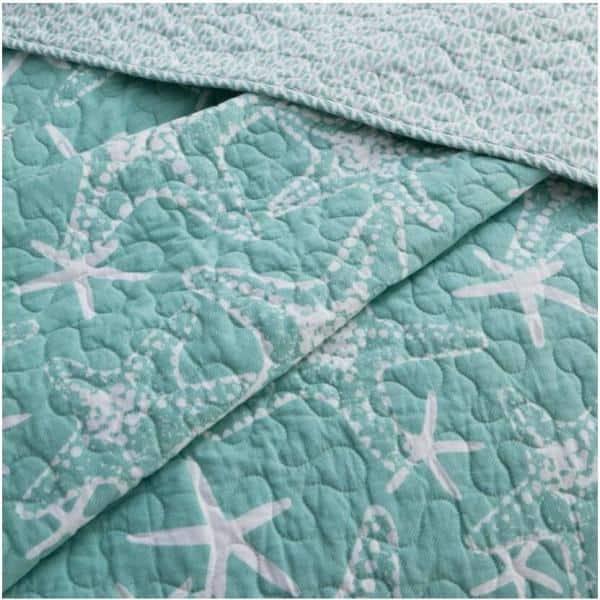 Design Studio DESIGN STUDIO Starfish Aqua All-Season Reversible Cotton Quilt Set