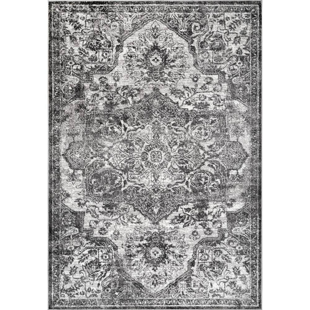 Nuloom Maryanne Geometric 5x8 Indoor Area Rug for Living Room Bedroom Dining Room Kitchen, Grey/Ivory