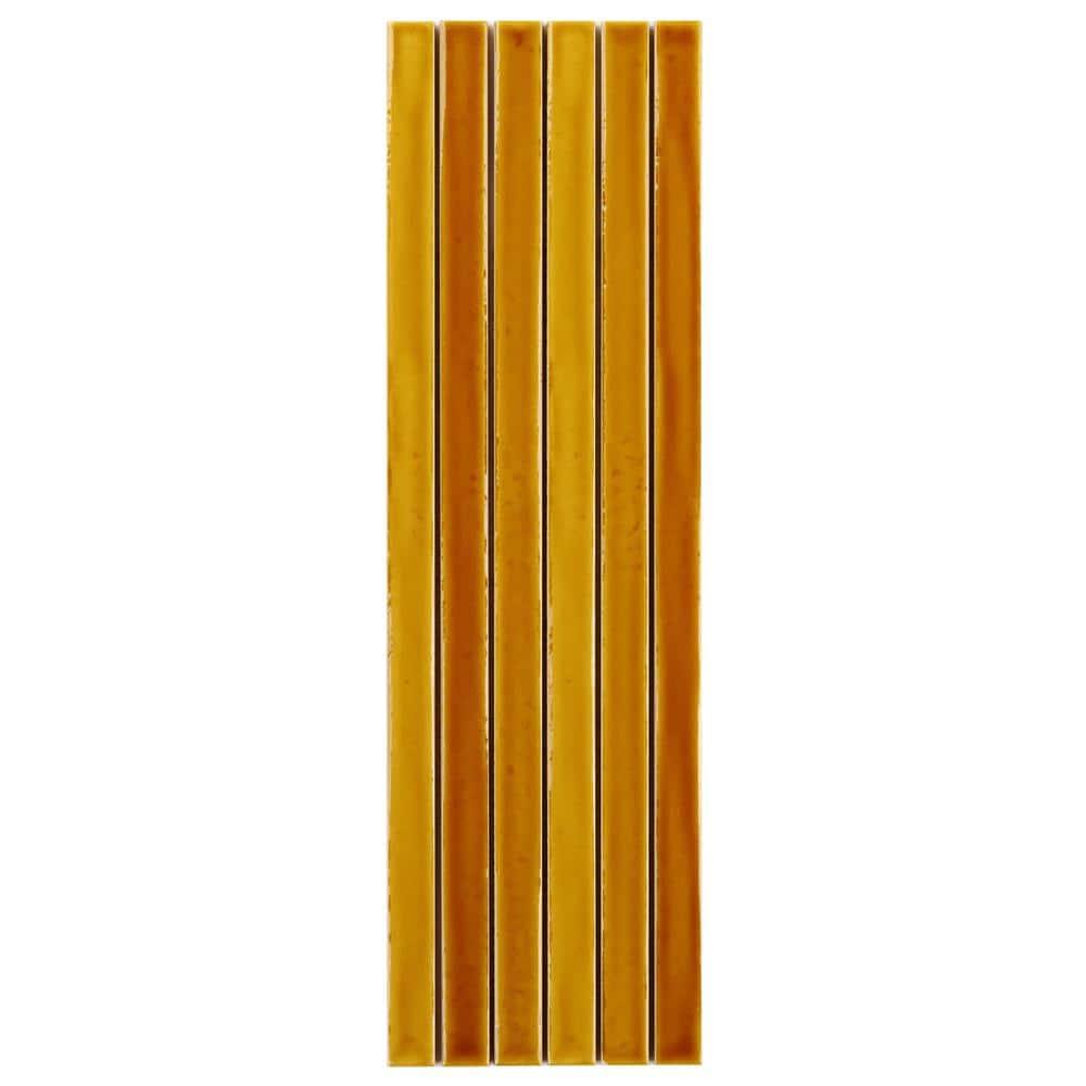 Vivanta 5.27 In. X 17.71 In. Glossy Ceramic Mosaic Elongated Subway Wall Tile (8 Sheets / Box)