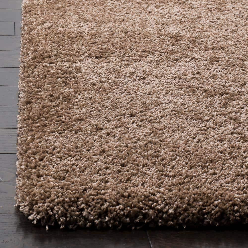 Safavieh Milan Shag 10 x 14 (ft) Loomed Polypropylene Dark Beige Rectangular Indoor Solid Area rug