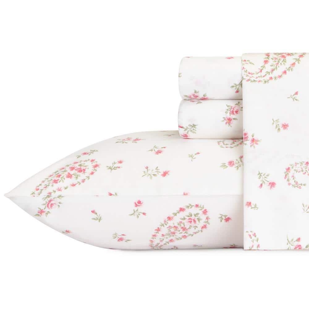 Bristol Paisley Sheet Set (King) Pink 300 Thread Count - Laura Ashley
