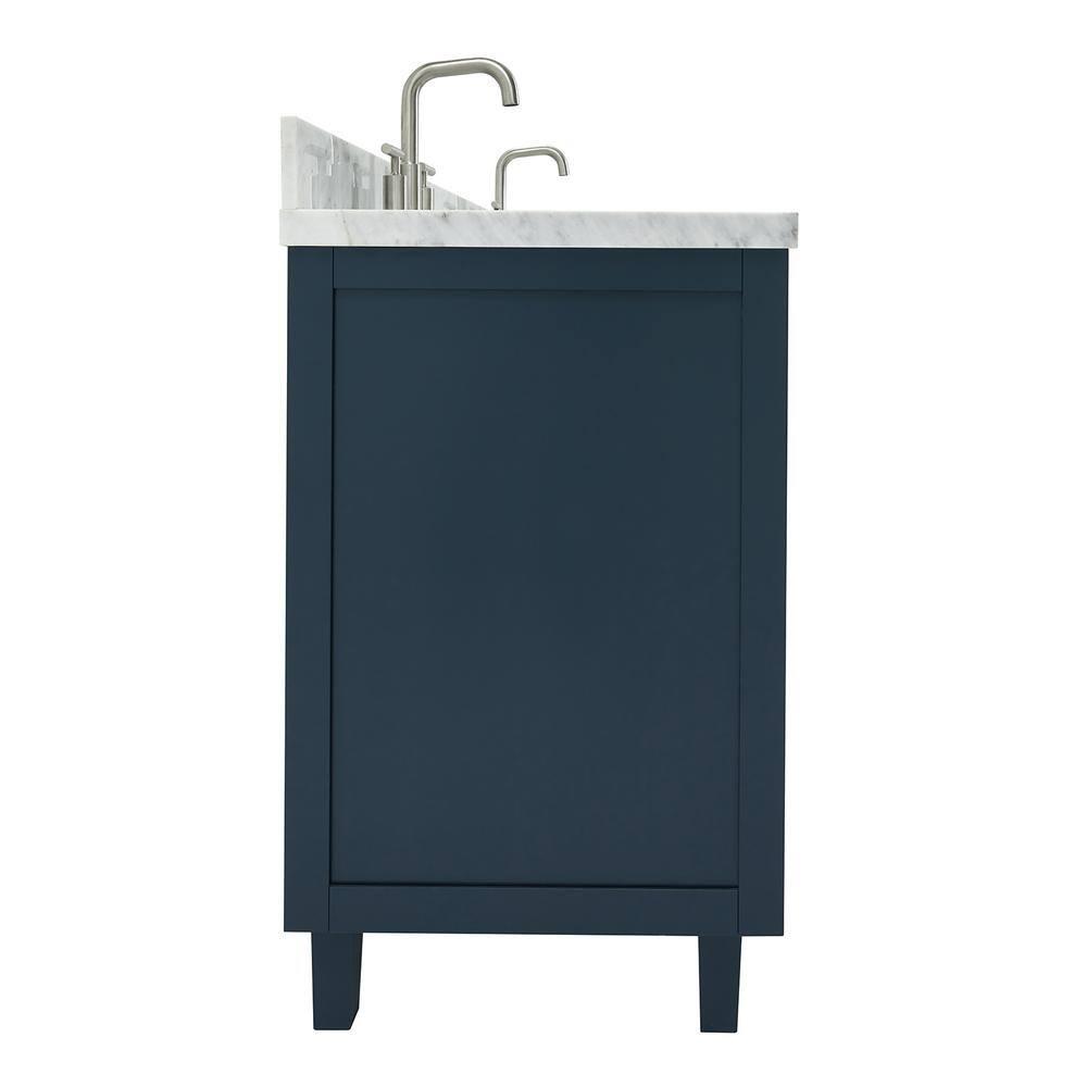 ARIEL Monrow 73 Double Sink Bathroom Vanity with Italian Carrara Marble Top