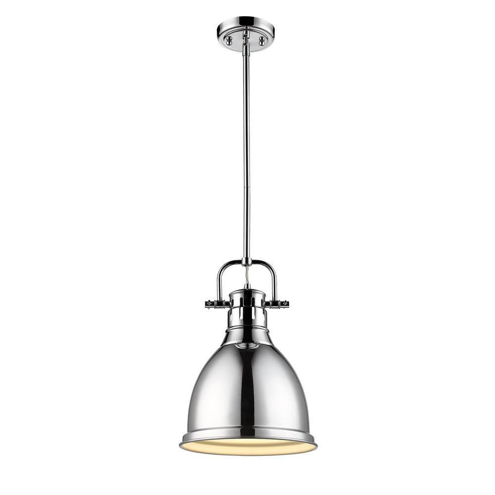 Golden Lighting Duncan 1-Light Small Pendant in Pewter