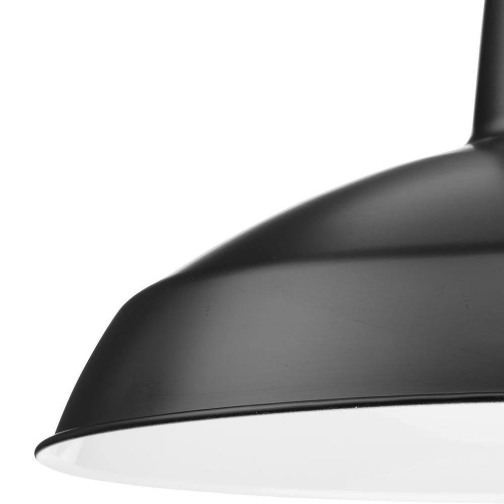 Progress Lighting, Sanabria, 1-Light, Pendant, Matte Black, Spun Metal Shade