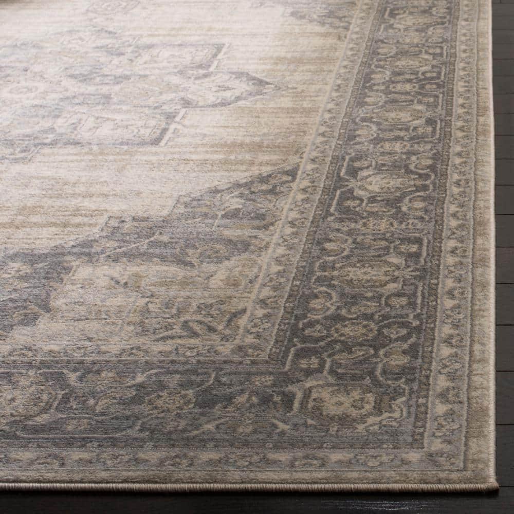 Brentwood BNT865 Power Loomed Indoor Area Rug - Cream/Grey - 8'x8' - Safavieh