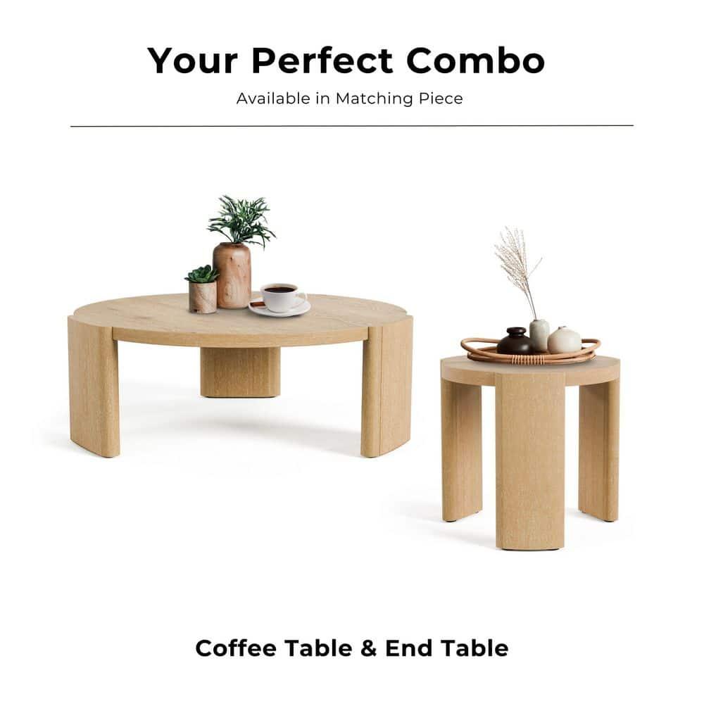 Furniture of America Honora Modern Wood 42-inch Oval Coffee Table with Plinth Base, Oak