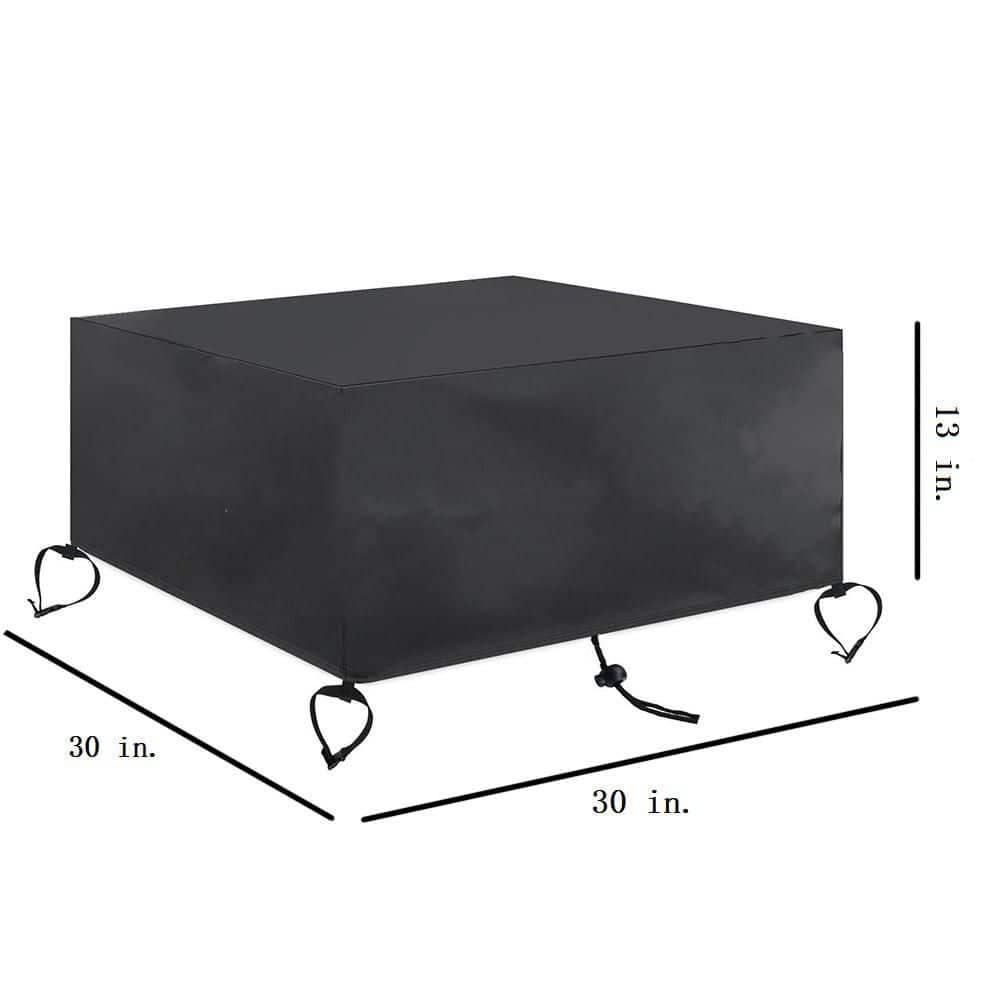 Shatex 30 in. Black Durable Weather-Resistant Square Fire Pit Cover