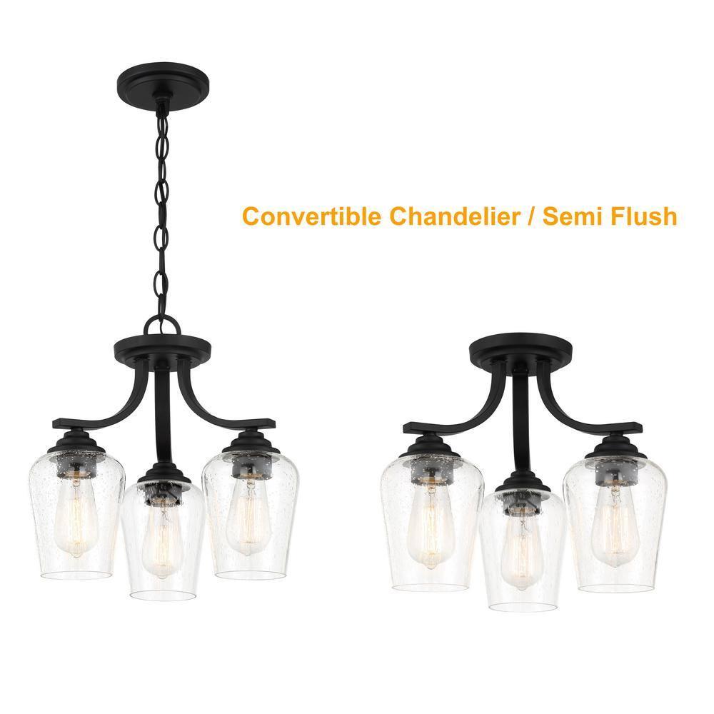 3 Light Convertible Chandelier-Coal Finish    -Traditional Installation Minka Lavery 4926-66A